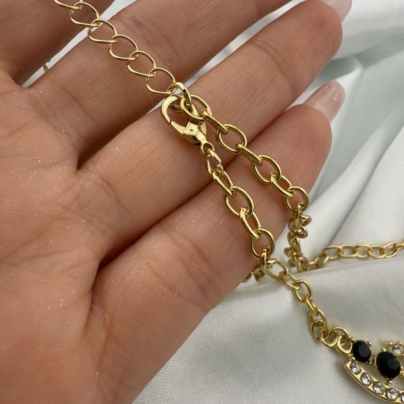 Luxury Gold and Purple Adjustable Statement Necklace - Picture 8 of 9